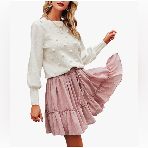 NWT WHITE PUFF SWEATER-XS/S - Picture 7 of 15